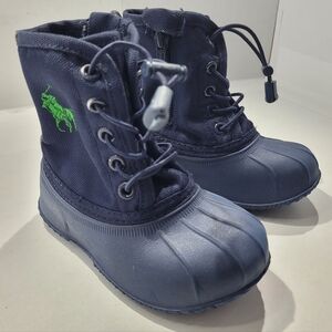 POLO RALPH LAUREN BABY TODDLER EISLEY WINTER RAIN DUCK BOOT SIZE 7 BLUE/GREEN